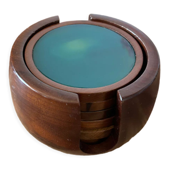 Sous verres en agate verte années 80