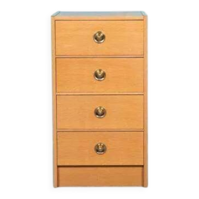 Coffre en chêne blond scandinave minimaliste, coffre moderne du milieu du siècle.
