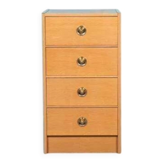 Scandinavian minimalist blonde oak chest, mid-century modern chest.