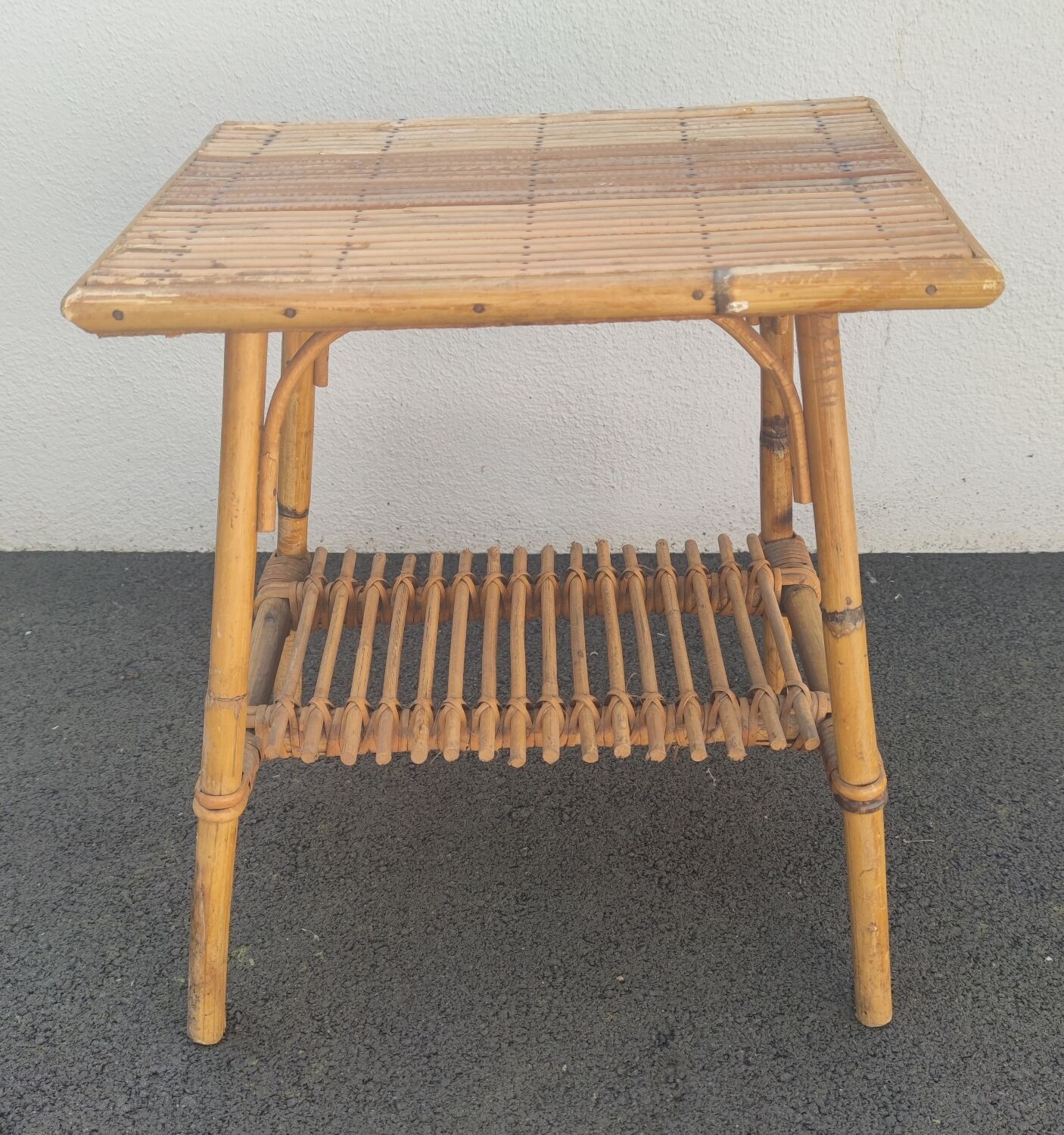 Wicker side table