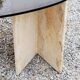 70s travertine and smoked glass designer coffee table