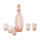 Old pink fine glass liquor service