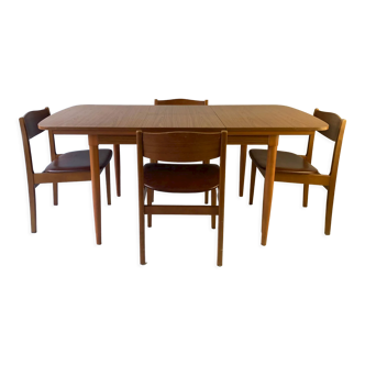 1960’s mid century dining table and chairs by Schreiber
