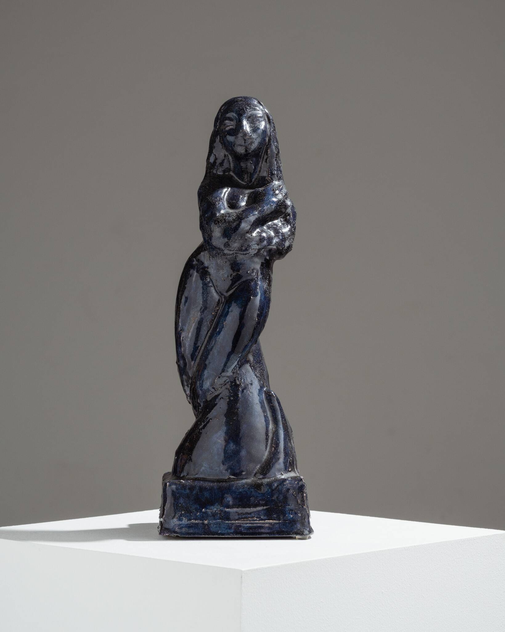 Sculpture Murale Sirène Et Dauphin Céramique Atlantic A594 - Vintage