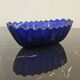 Cobalt blue pressed glass oval salad bowl