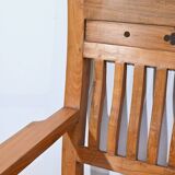 Old colonial varangue bench in teak – mid 20th century