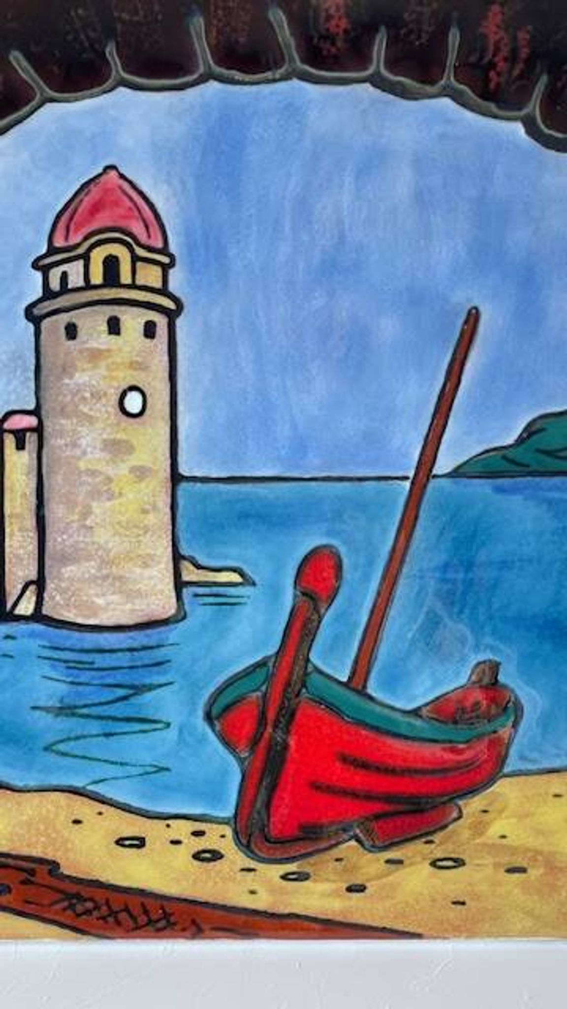 Vintage handmade ceramic illustration