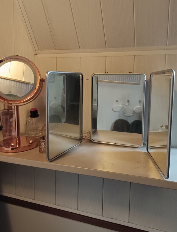 Miroir triptyque de barbier