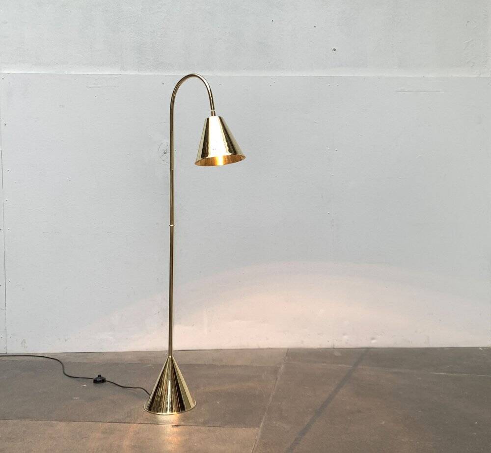Mid-century brass floor lamp by Jacques Adnet for Valenti, Spain, 1960s.