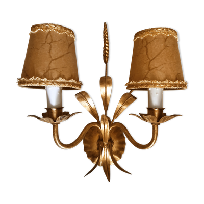 Double applique en métal doré épis de blé