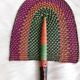 Eventail africain bolga,décor mural du ghana,violet rose orange vert