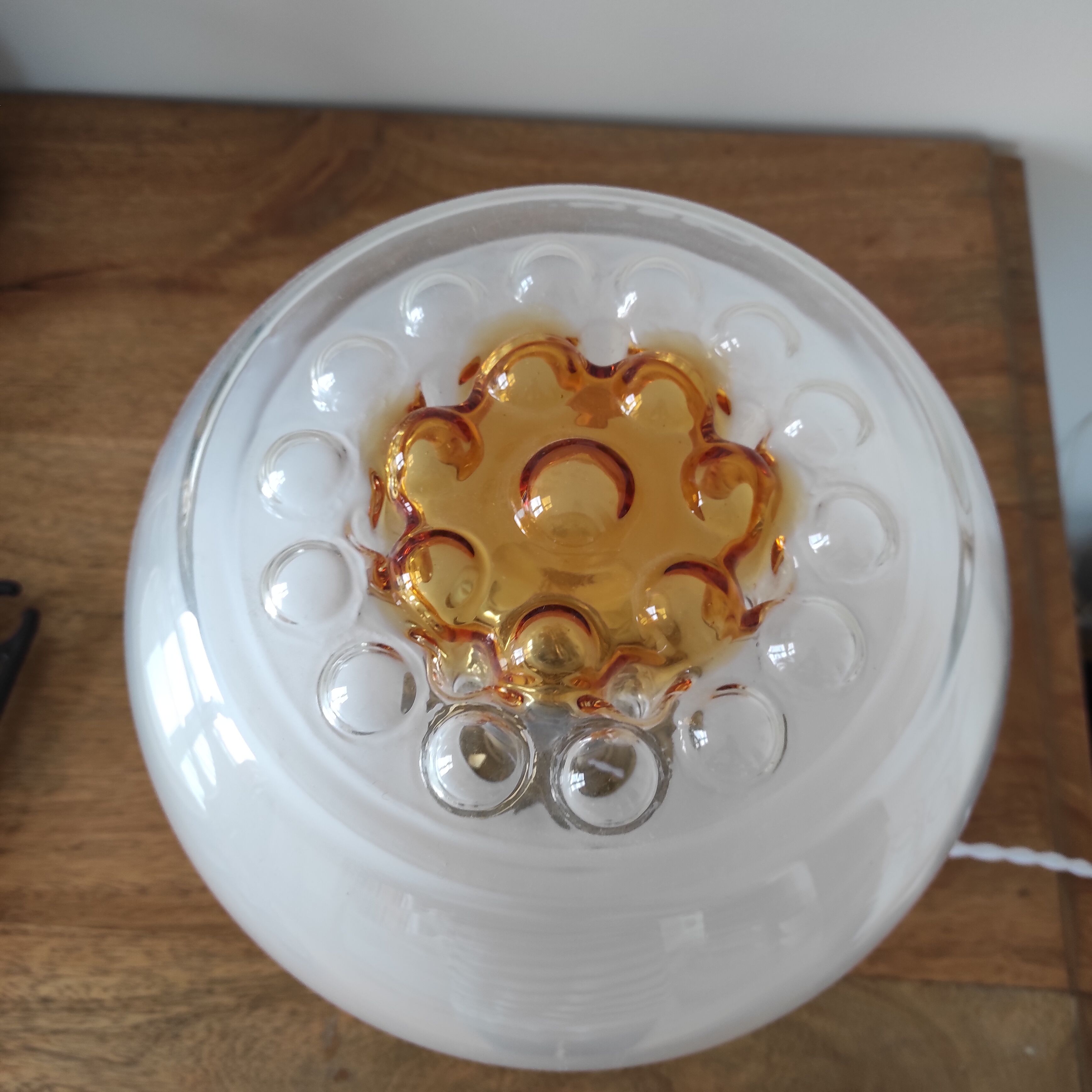 Table lamp, Murano glass globe