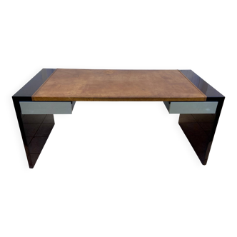 1970s lacquer and leather desk