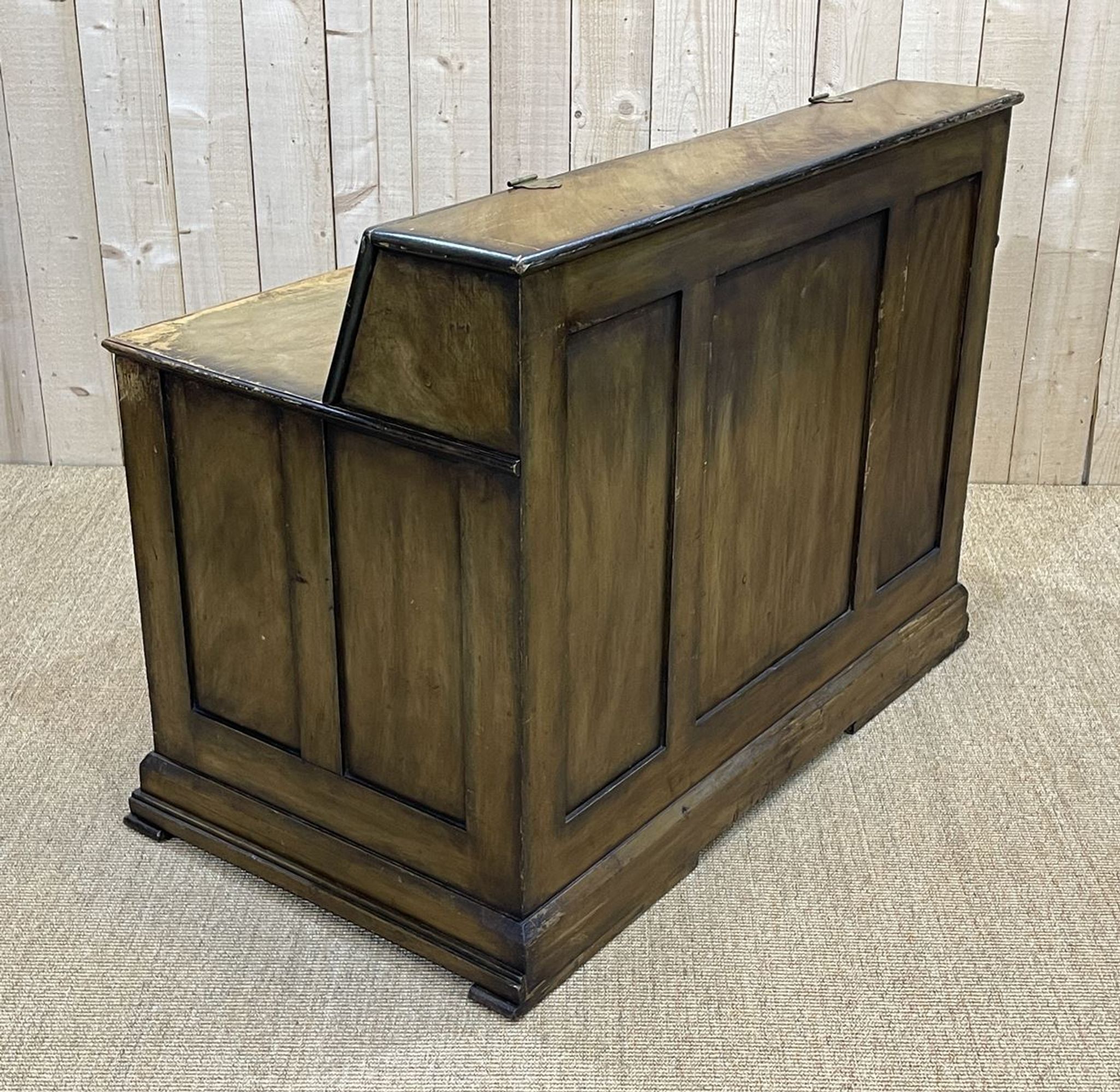 English post office in patinated fir from the 1930s