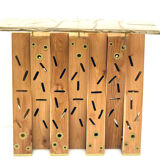 Console table in exotic wood with resin top, 1990s