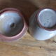 Enamelled terracotta pot