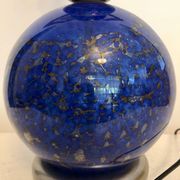 Vintage blue and gold blown glass lamp from the 80s/90s