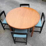 Danish teak extendable round table of the years 60
