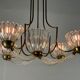 Venetian chandelier in Murano glass and brass circa 1950