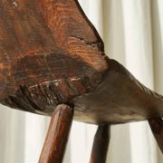 Tripod accent chair Wabi Sabi, hand-carved, 19th century.