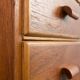 Teak and oak double-sided desk with X-shaped legs