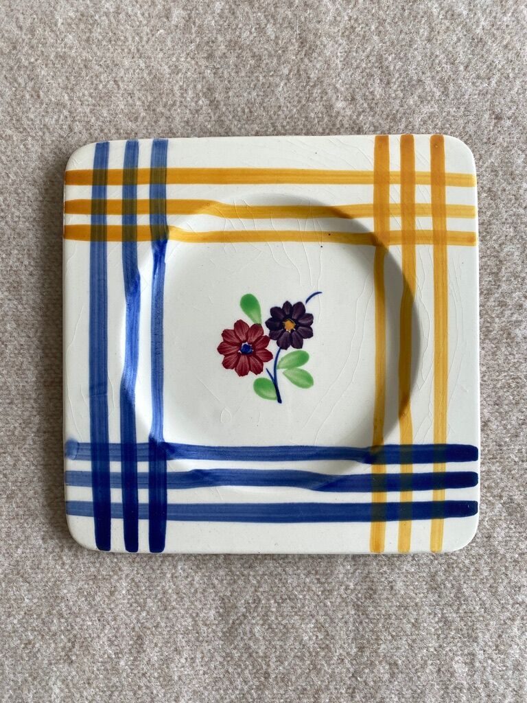 10 dessert plates or aperitif in Gien earthenware - 15x15 cm
