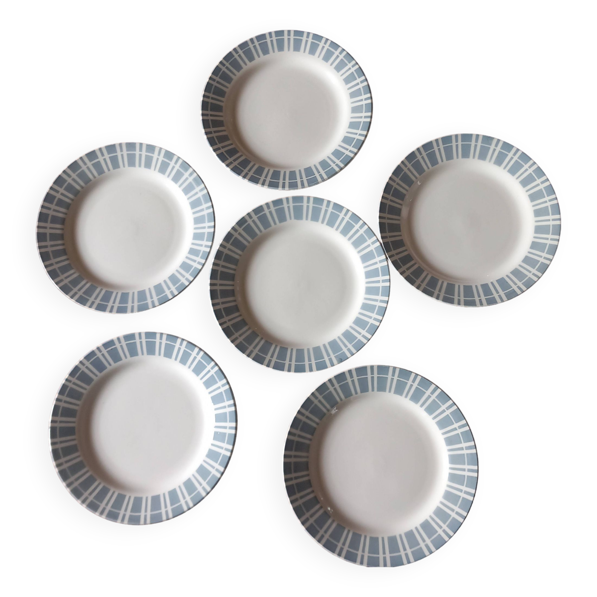 Set of 6 Digoin dessert plates