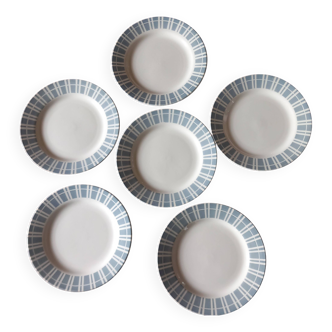 Set of 6 Digoin dessert plates