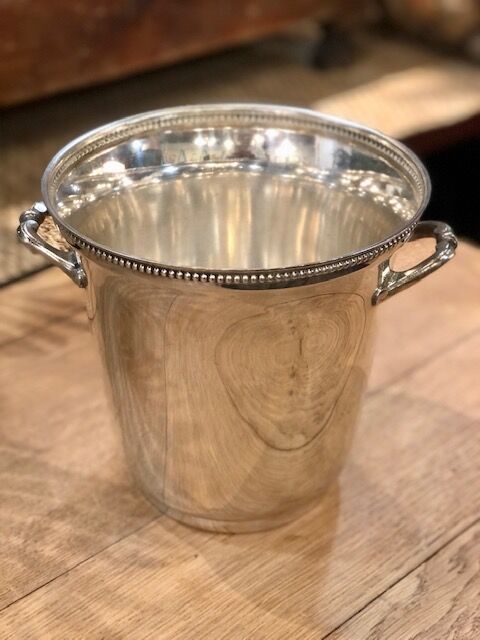 Silver metal champagne bucket