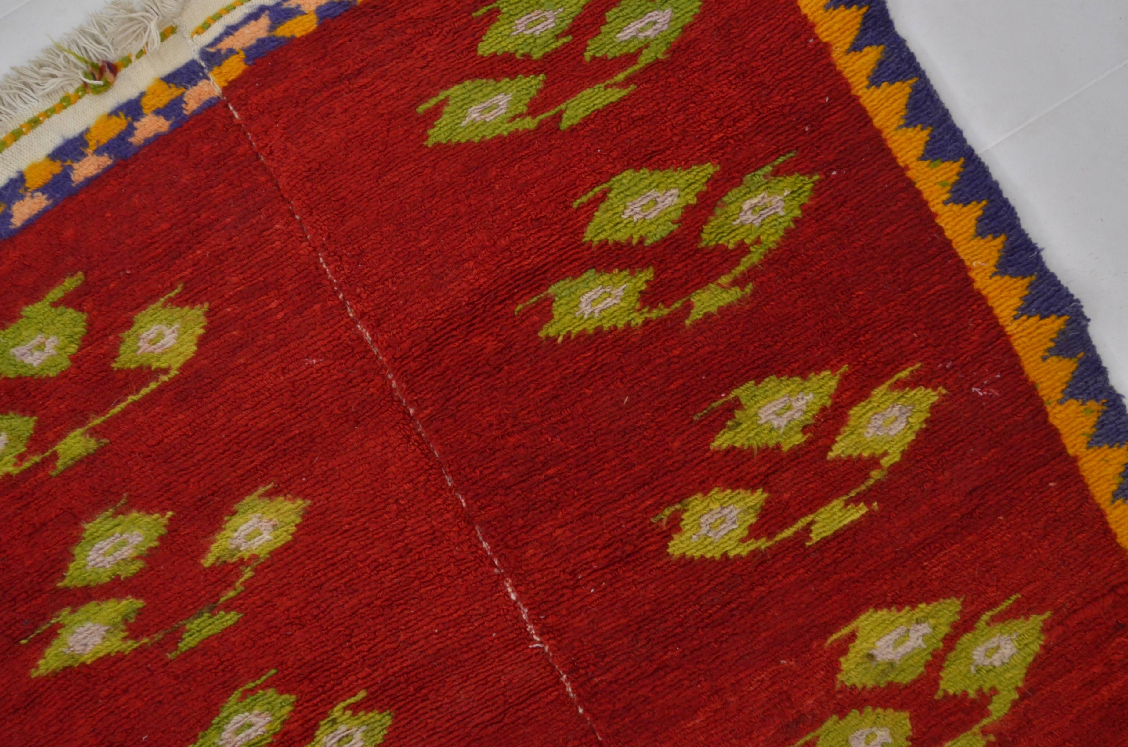 Vintage Handmade Angora Wool Rug sku 1670