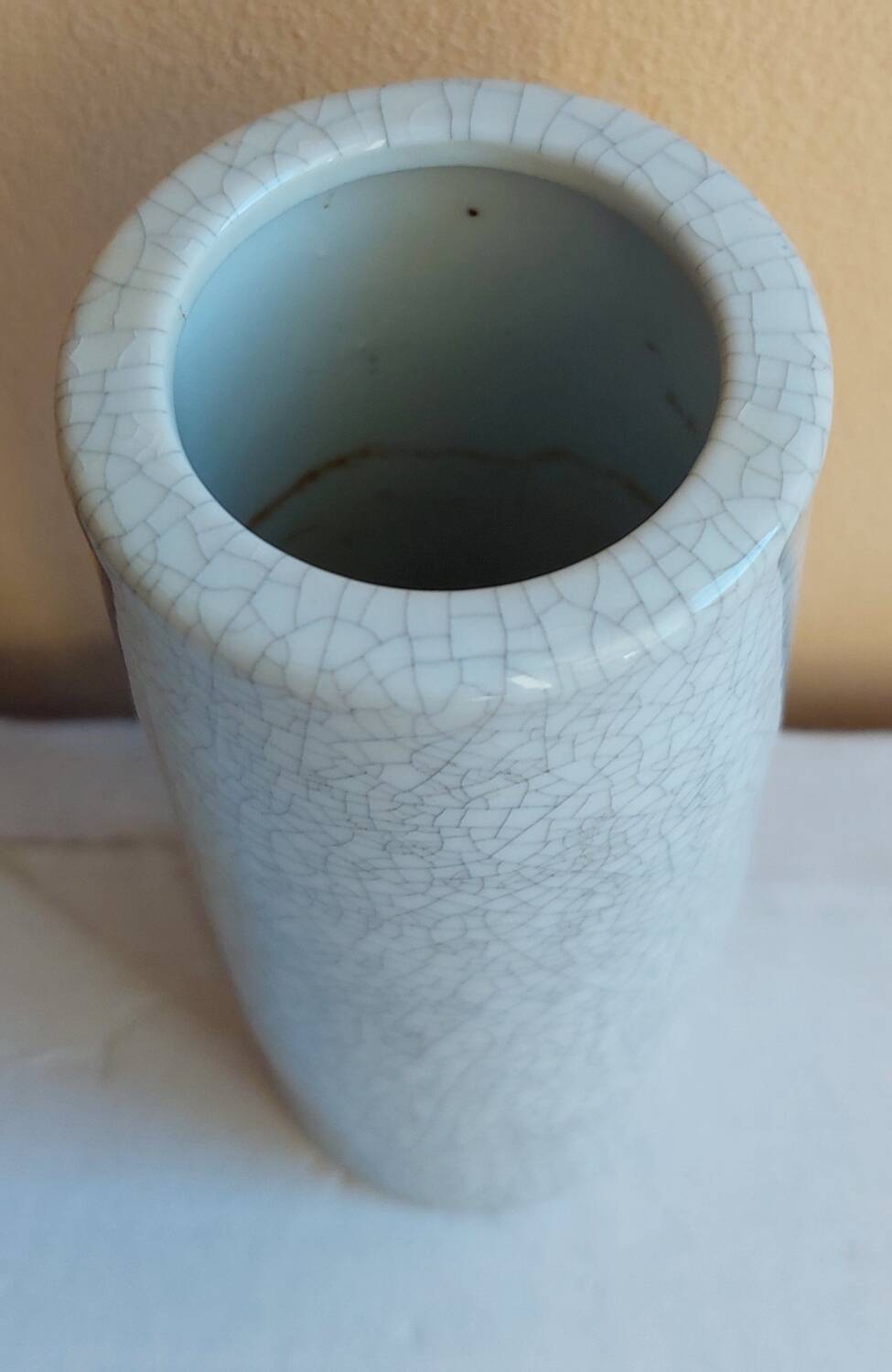 Small vintage cracked effect soliflore vase