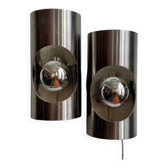 Pair of oxar 70's double wall lights