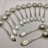 Set of 12 BOULENGER silver-plated metal dessert spoons