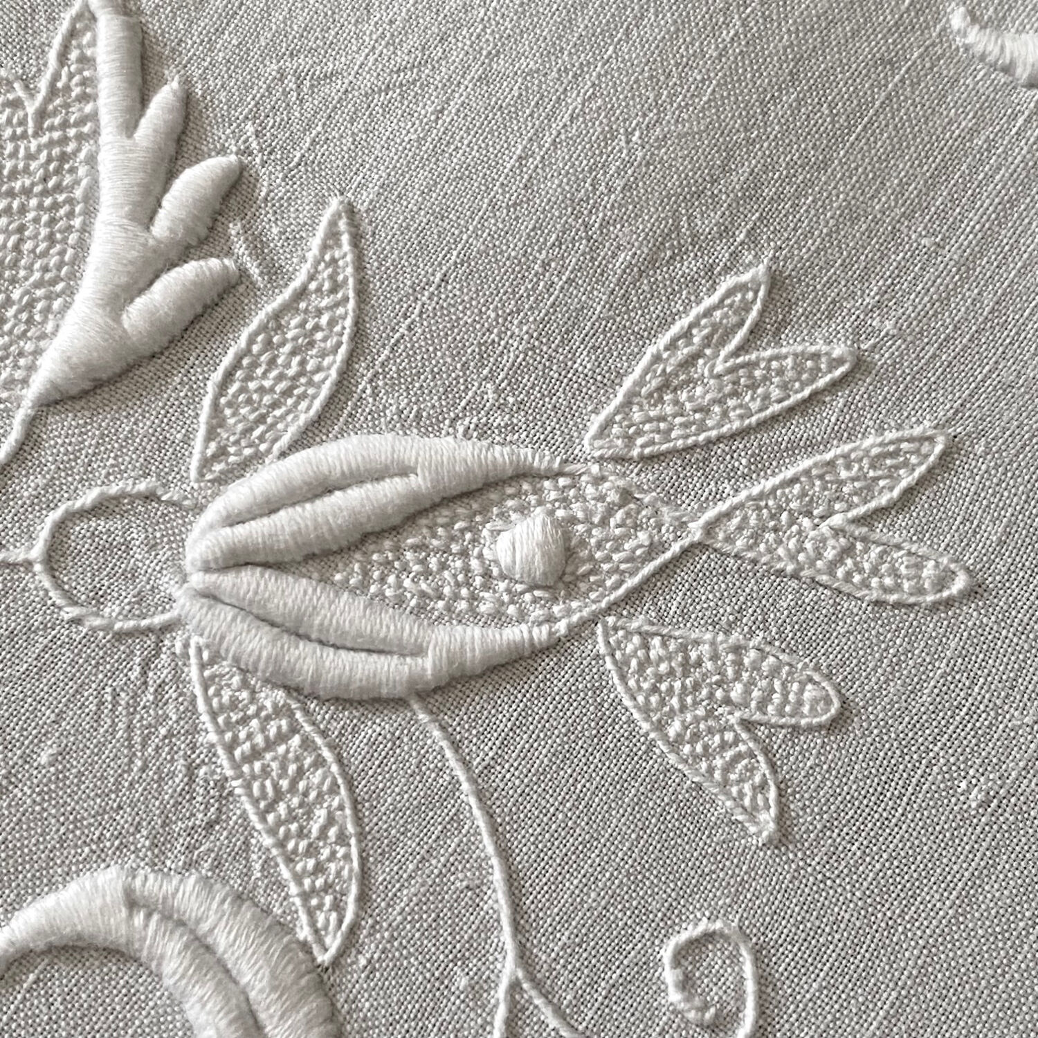 Old embroidered bed linen