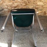 Old chair metal chrome & skaï brown 70s vintage
