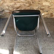 Old chair metal chrome & skaï brown 70s vintage