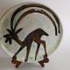Ceramic plate by Jacques Marie, deer decoration, 1960