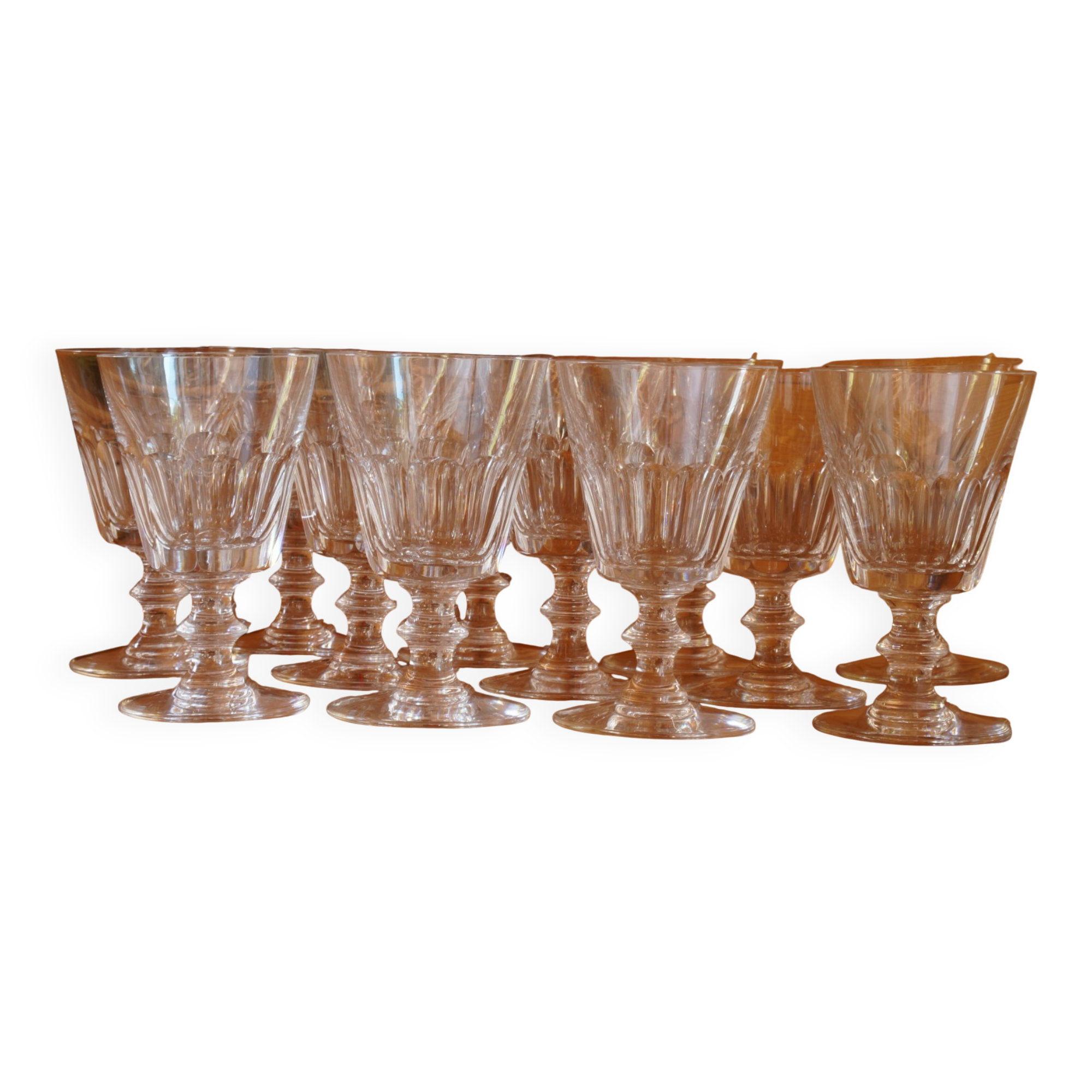 Set of 12 crystal water glasses from Saint-Louis - Caton model