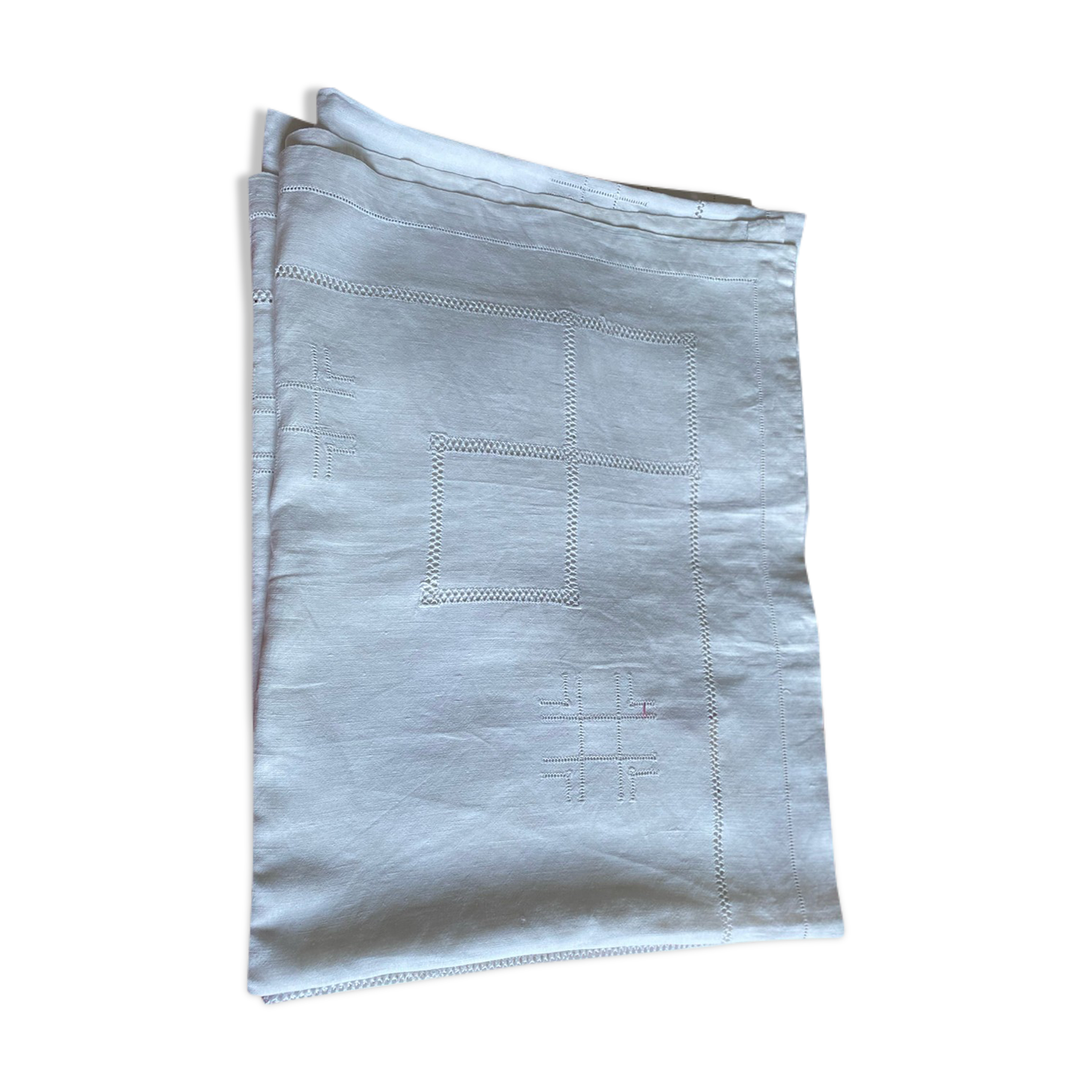 Embroidered linen tablecloth