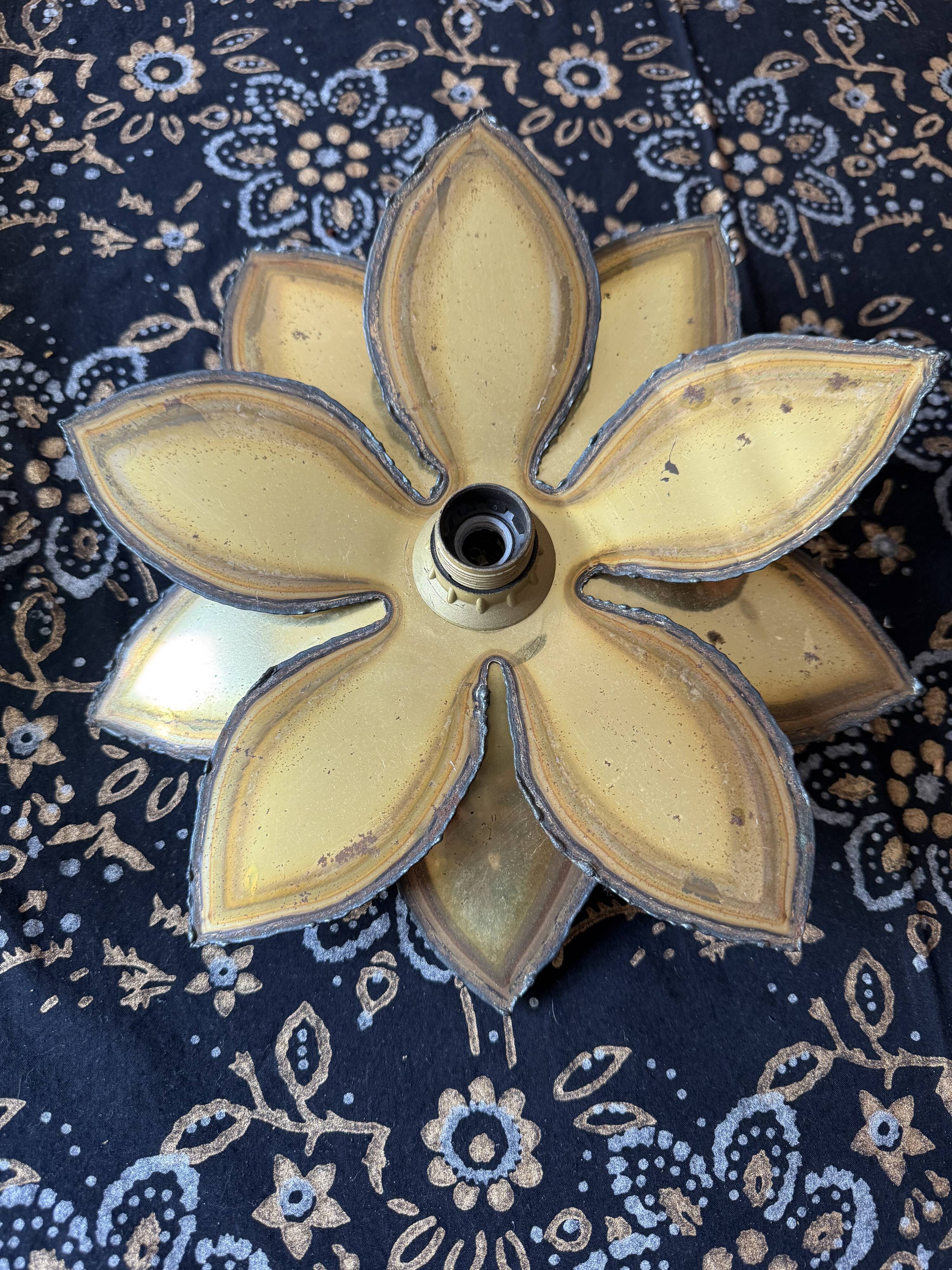 Paire d’appliques fleurs vintages Techoueyres pour Maison Jansen 70’s