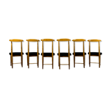 Set of 6 restored chairs by Bernard Malendowicz 1960s