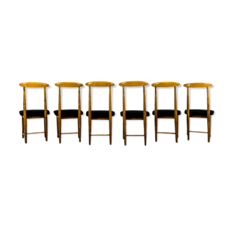 Set of 6 restored chairs by Bernard Malendowicz 1960s