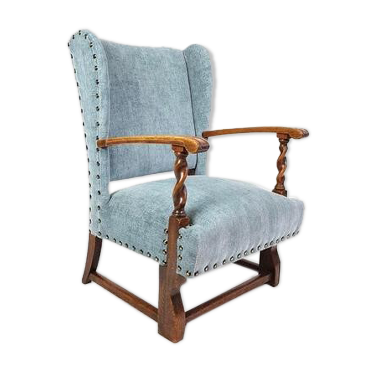 Blue flea market armchair