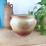 Grand Cache-Pot en Grès Vernissé – Signé Accolay n 18, H 19,5 cm