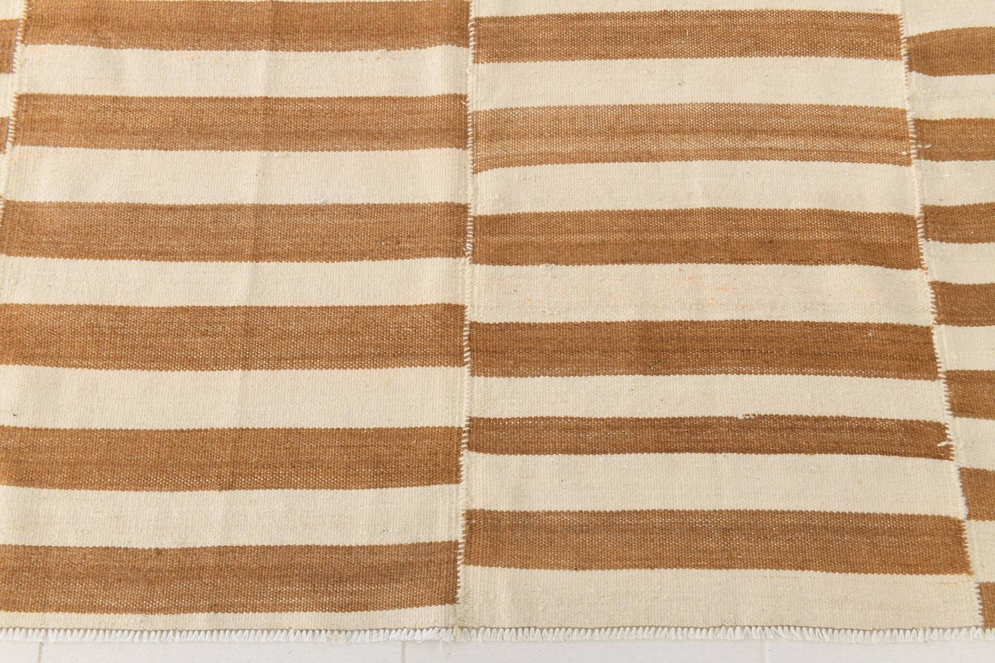 8x10 Beige & Bronze Contemporary Kilim Rug, 229x311Cm SK 35061