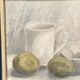 Original Swedish Oil on Canvas – “Jug, Bowl and Fruits” by Main Klarmo‑Kärred – Signed – 1961 – Vintage & Framed – 49×40.5 cm (19.3"×15.9")