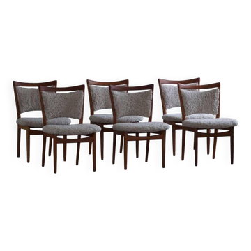 Set of 6 modern Danish chairs in oak and lambswool, model SW86 by Finn Juhl, 1953.