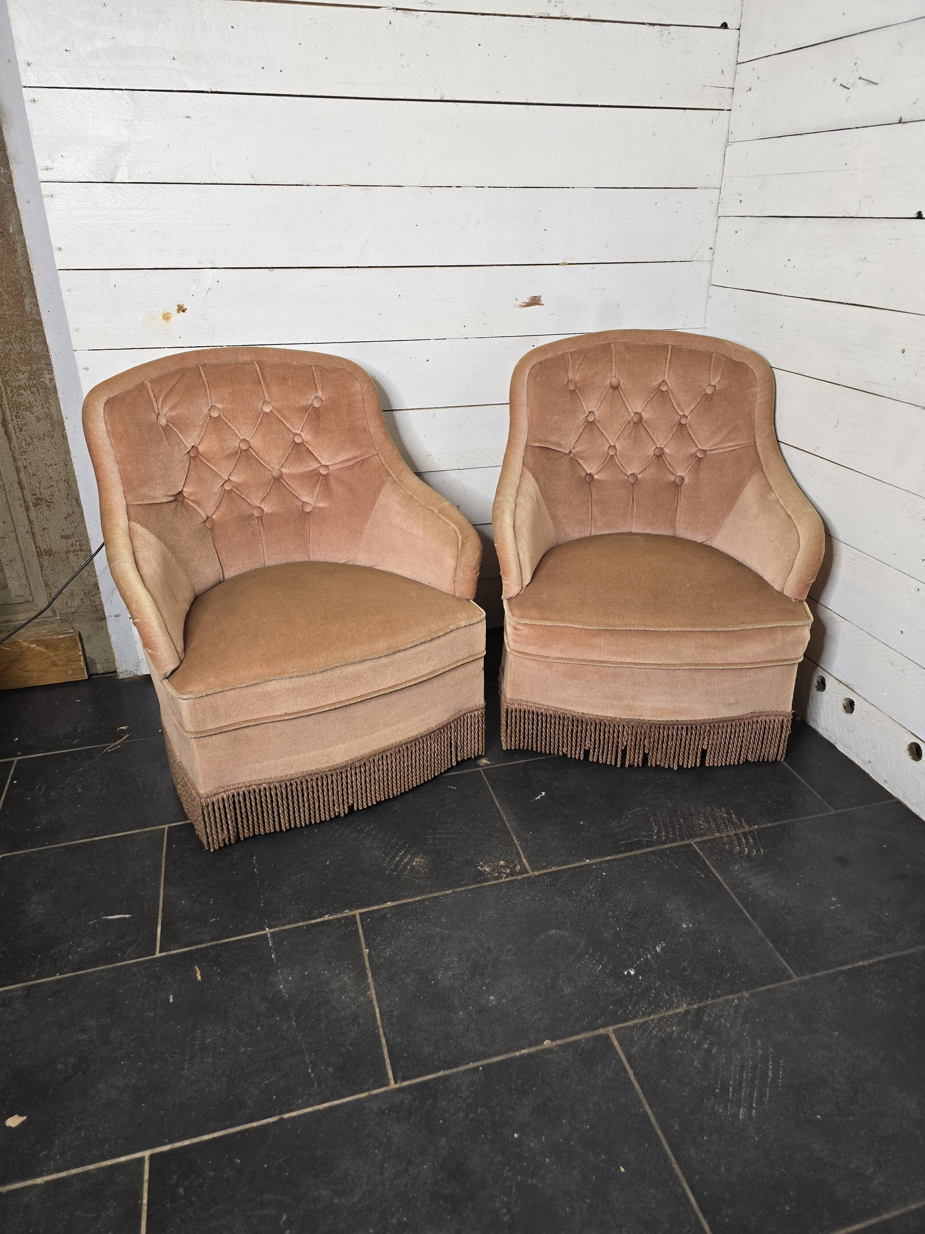 Pair of toad armchairs