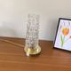 Vintage tulip-shaped table, desk, and bedside lamp with antique glass shade and brass base