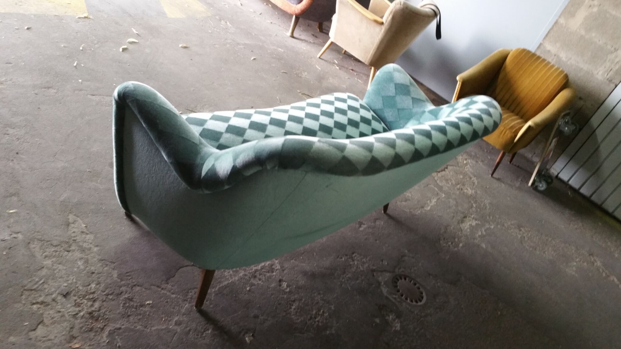 Sofa sofa 'Arc' club organic kidney years 50-60